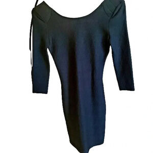 Addison black v-back dress 3/4 sleeve Size Small